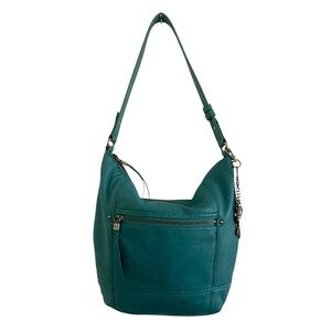 The Sak Sequoia Teal Leather Hobo Bag Marine EUC